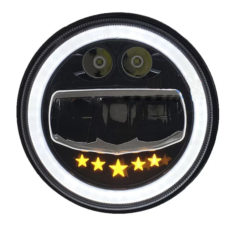 7 Inch Star LED Headlight with tri color for Bikes and Cars (Operating Voltage 12V-80V, 75W)