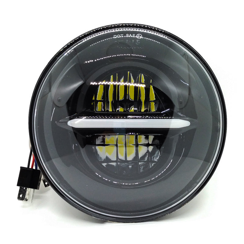 7 Inch Round Led Headlight with Minus DRL (Operating Voltage 12V-80V, 90W)