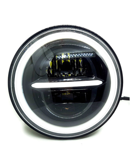 7 Inch Round Led Headlight with minus Yellow/White DRL for Bike and Cars (12V-80V, 90W)