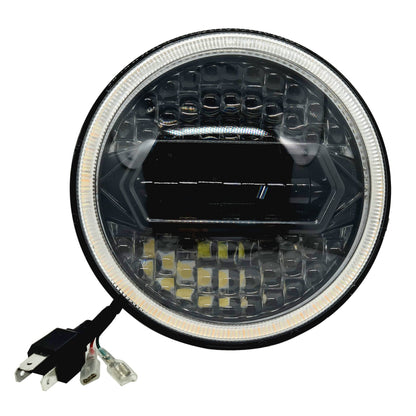 7 Inch Diamond Cut Round Led Headlight For Bikes and Car