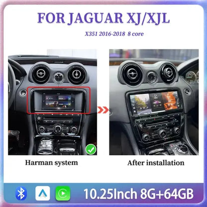 10.25"For Jaguar XJ XJL X351 2012-2018 Android 11 GPS Radio Multimedia Player Wireless Carplay Auto Original Car OEM Menu