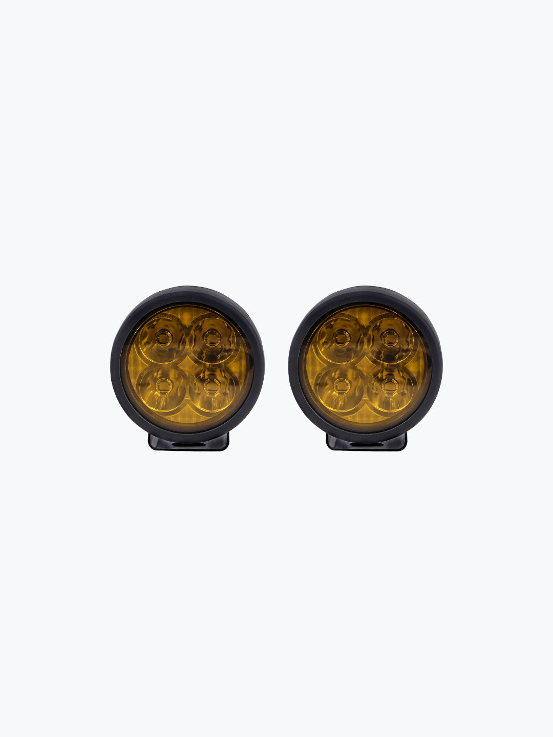 HJG 4 LED Cap Round Pair Foglight With Wireharness