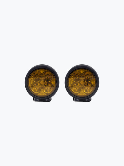 HJG 4 LED Cap Round Pair Foglight With Wireharness