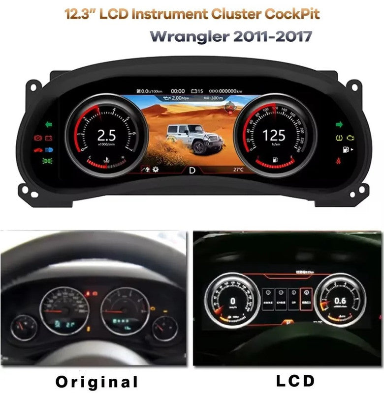 Car Craft Compatible With Jeep Wrangler 3 Jk 2011-2018 Car Digital Cluster Virtual Cockpit Speedometer Dash Lcd Screen Instrument Panel Meeter