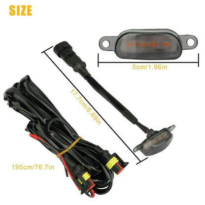 4pcs Smoked LED Lens Front Grille Lights Universal Car Yellow Grille Lights