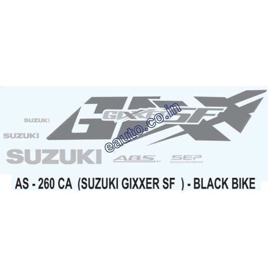 Graphics Sticker Set for Suzuki Gixxer SF | ABS | Black Vehicle | Both Sides