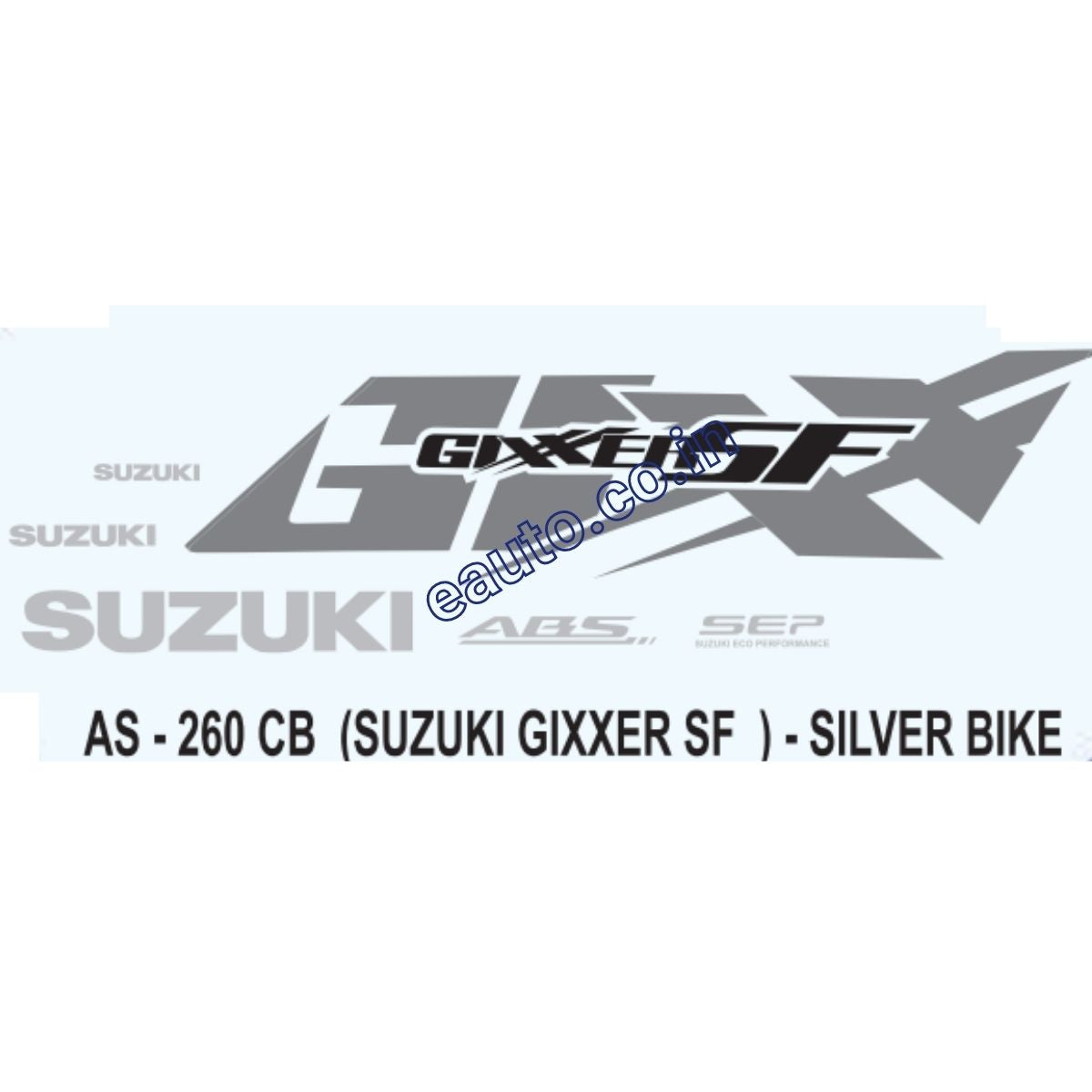 Graphics Sticker Set for Suzuki Gixxer SF | ABS | Silver Vehicle | Both Sides