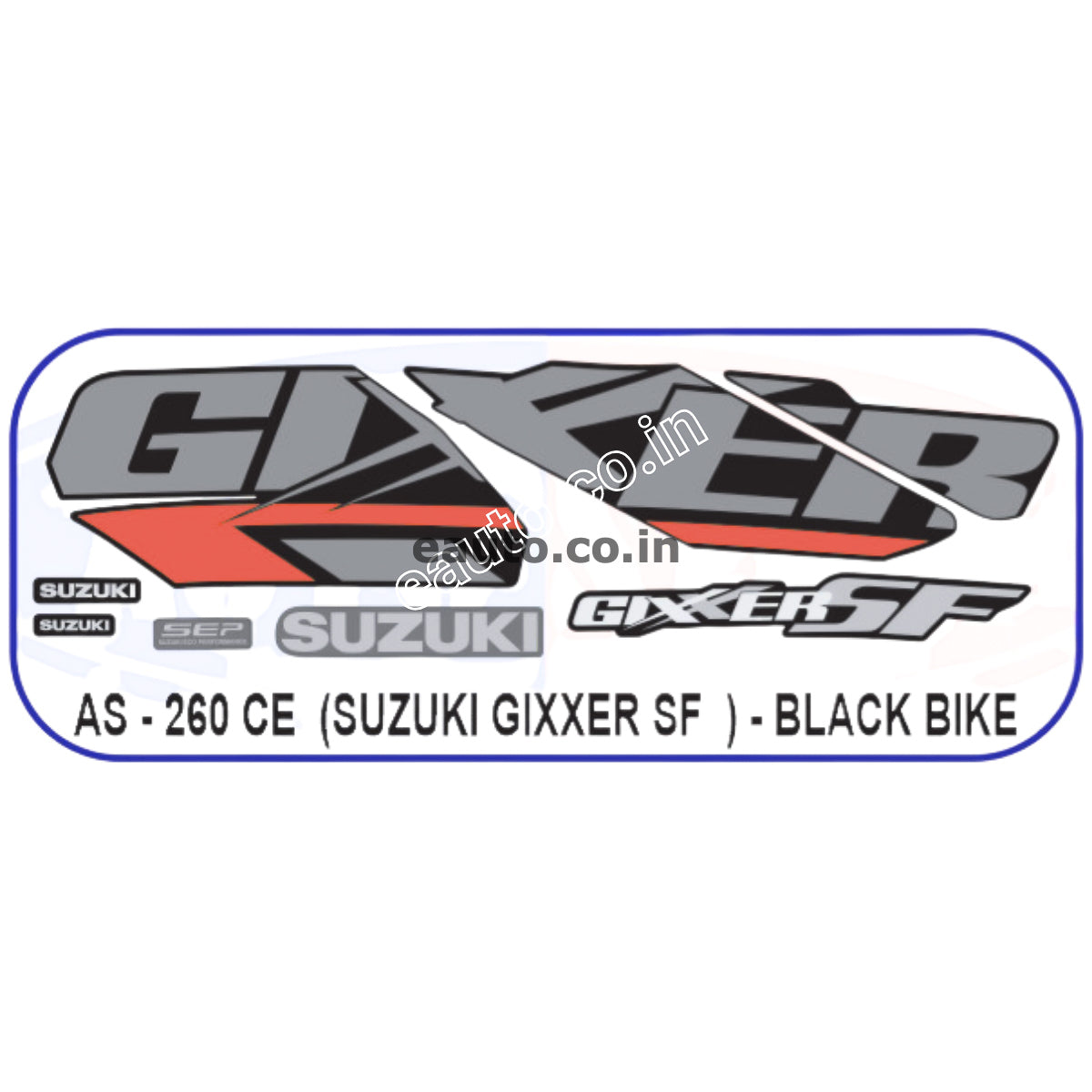 Graphics Sticker Set for Suzuki Gixxer SF | Black Vehicle | Both Sides