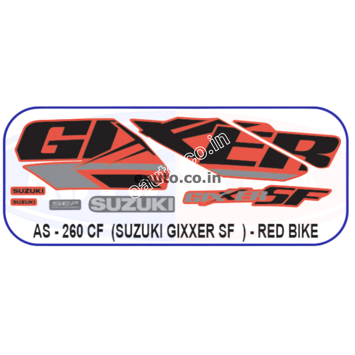 Graphics Sticker Set for Suzuki Gixxer SF | Red Vehicle | Both Sides