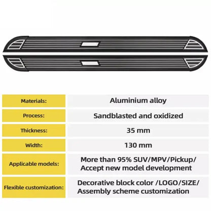 2Pcs Fits for AUDI Q7 2016-2022 Aluminum Fixed Running Board Side Step Pedal Side Tube Nerf Bar Platform