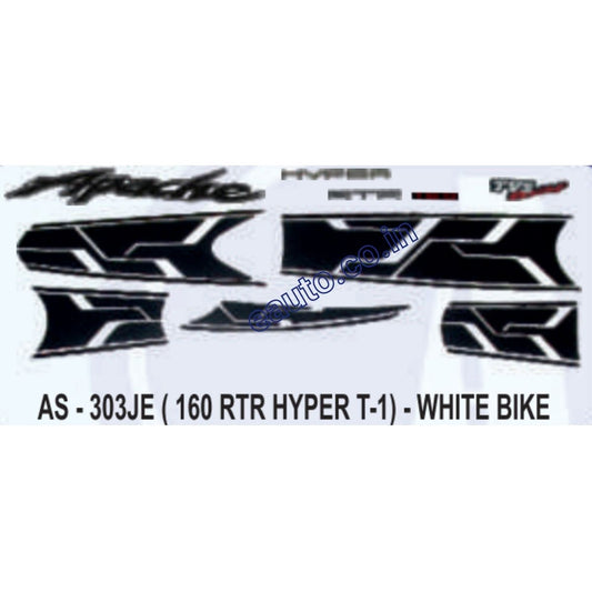 Graphics Sticker Set for TVS Apache RTR 160 | Hyper EdgeType 1 | White Vehicle | Both Sides