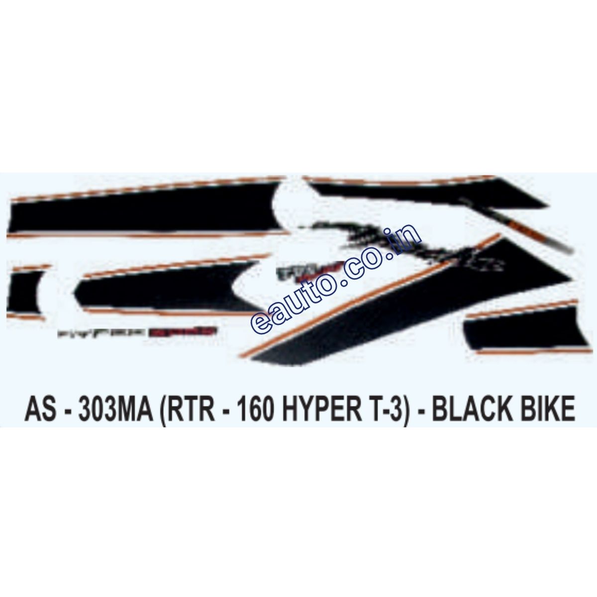 Graphics Sticker Set for TVS Apache RTR 160 Hyper | Hyper Edge Type 3 | Black Vehicle | Both Sides