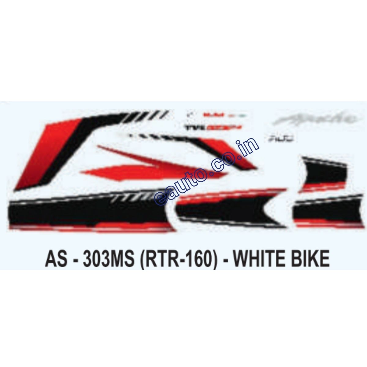 Graphics Sticker Set for TVS Apache RTR 160 | White Vehicle | Both Sides