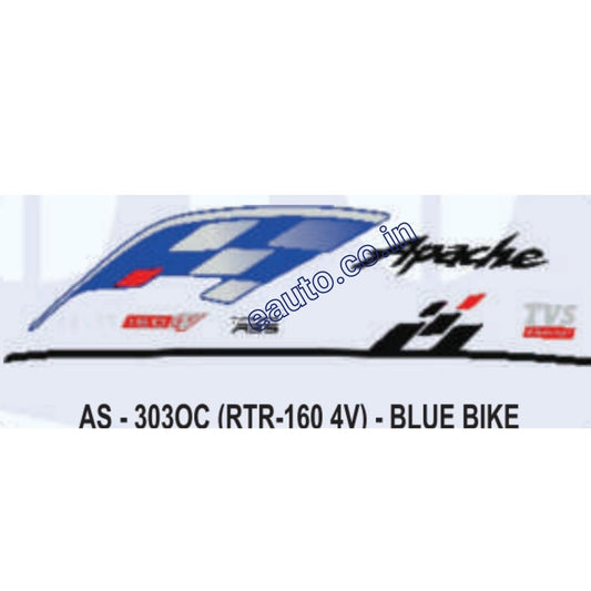 Graphics Sticker Set for TVS Apache RTR 160 4V | Blue Vehicle | Both Sides