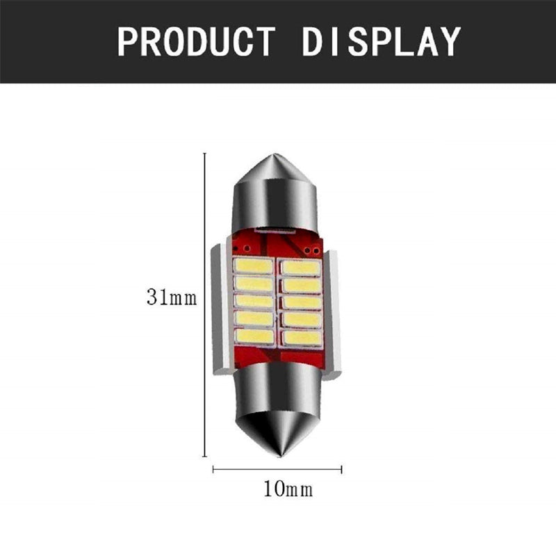 10 SMD Car Interior, Roof Led Light with Festoon Holder (5W) for All Cars (Red, 4 pcs)