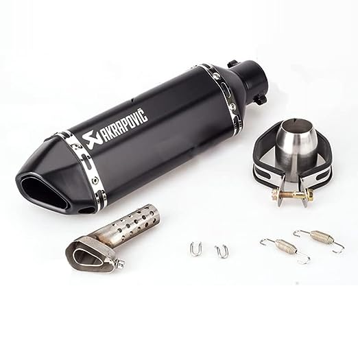 AUTOPOWERZ Universal Slip On Exhaust Silencer 36-51mm Muffler Pipe for All Motorcycle (Black)