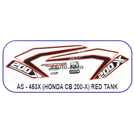 Graphics Sticker Set for Honda CB 200X | Red Tank Sticker | Both Sides