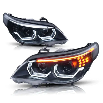 For BMW 5 Series E60 2003-2010 Car Headlight Assembly LED Lights Lamp DRL Signal Plug and Play