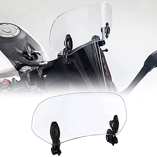 UNIVERSAL MOTORCYCLE WINDSHIELD EXTENDER (ADJUSTABLE SPOILER CLAMP ON WINDSHIELD DEFLECTOR)