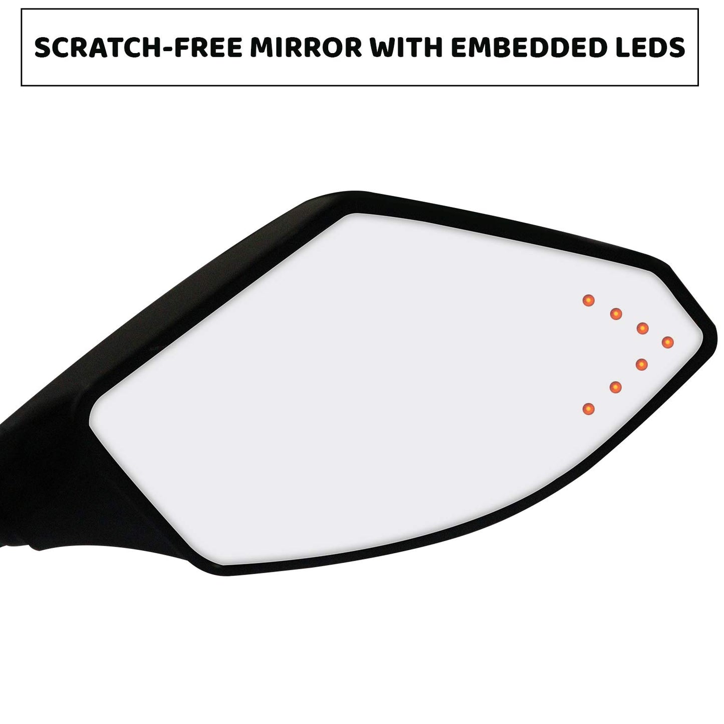 AUTOPOWERZ ABS Plastic Motorcycle Black Rear View Side Mirror with LED Turn Light R15 Mirror