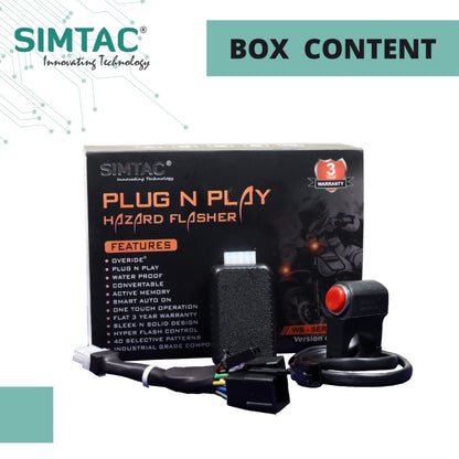 SIMTAC Hazarf flasher Adapter for RE Classic 350 with switch Version 6.0 3 years warranty (Classic 350)