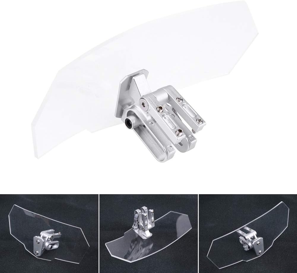 UNIVERSAL MOTORCYCLE WINDSHIELD EXTENDER (ADJUSTABLE SPOILER SINGLE CLAMP ON WINDSHIELD DEFLECTOR)