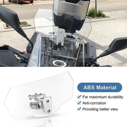 UNIVERSAL MOTORCYCLE WINDSHIELD EXTENDER (ADJUSTABLE SPOILER SINGLE CLAMP ON WINDSHIELD DEFLECTOR)