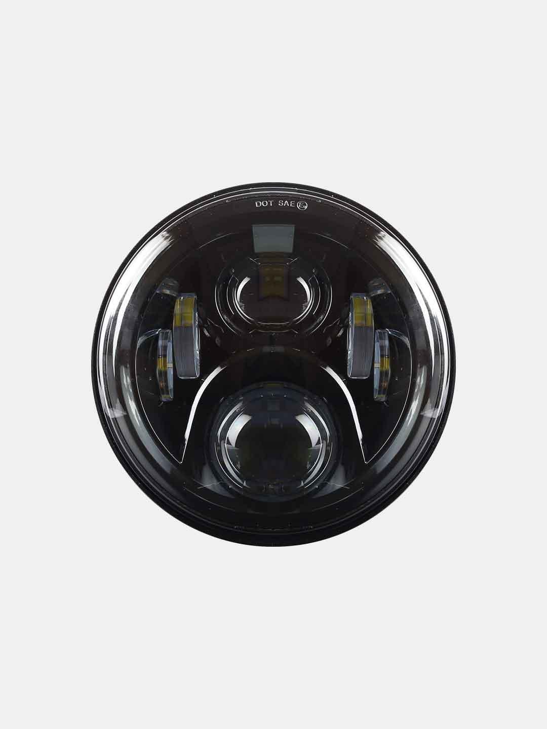 7 Inch Chrome Non Halo Black Headlight