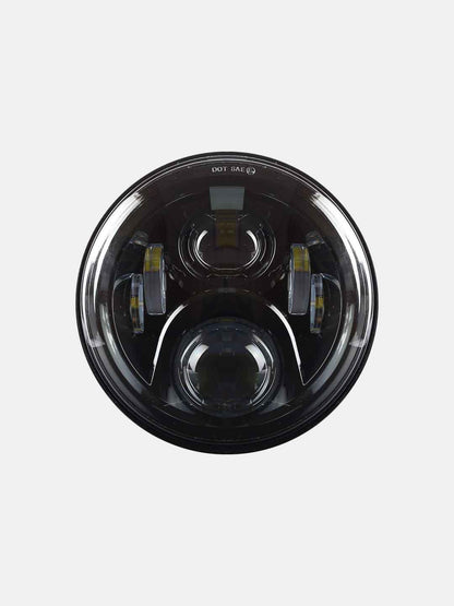 7 Inch Chrome Non Halo Black Headlight