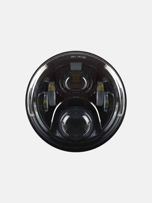 7 Inch Chrome Non Halo Black Headlight