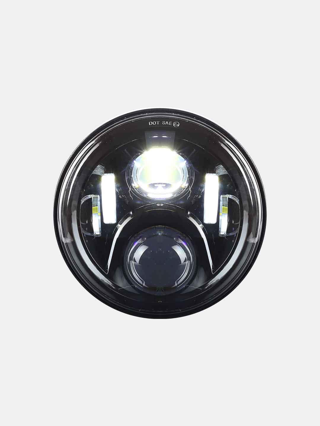 7 Inch Chrome Non Halo Black Headlight