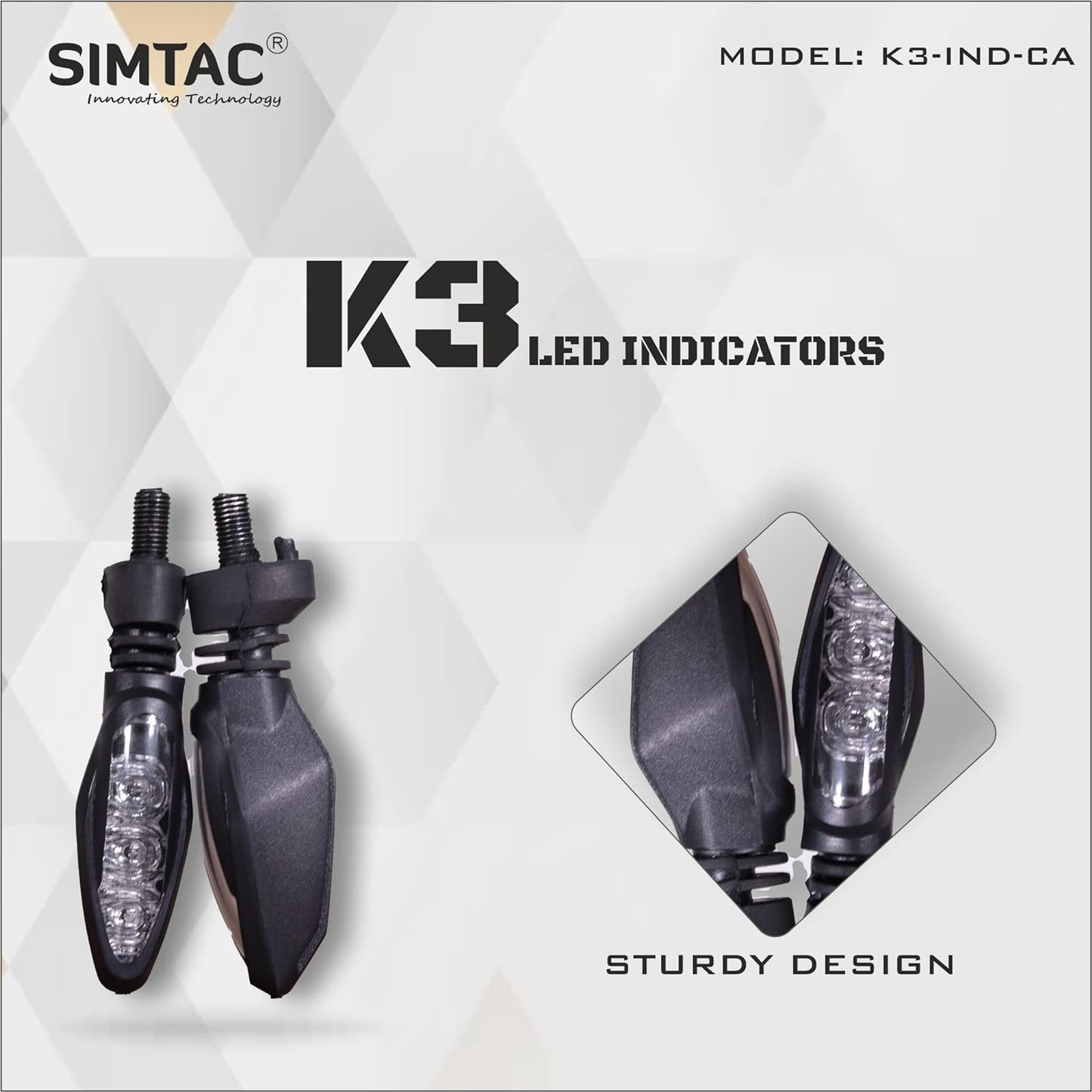 SIMTAC 2 Year Warranty K3 PLUG & PLAY LED Indicator For KTM Bikes | K3-IND-CA (KTM-K3-IND)