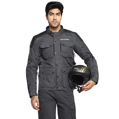 Royal Enfield Khardungla V2 Riding Jacket Grey S CE Level 2 certified armour at shoulders and elbows