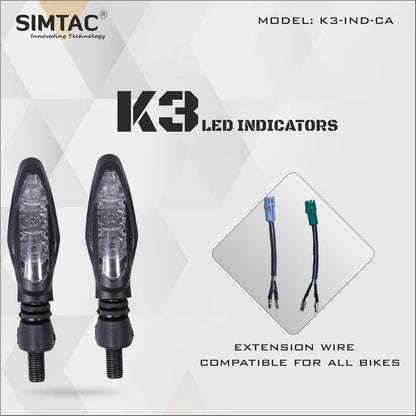 SIMTAC 2 Year Warranty K3 PLUG & PLAY LED Indicator For KTM Bikes | K3-IND-CA (KTM-K3-IND)