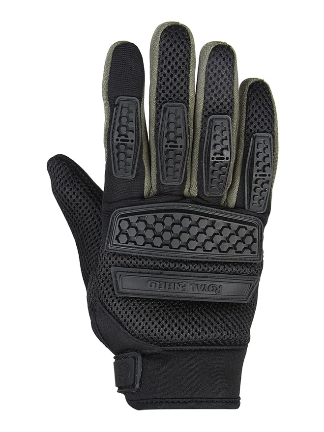 Royal Enfield Urban Hustler (Rover V3) Riding Gloves Olive & Black