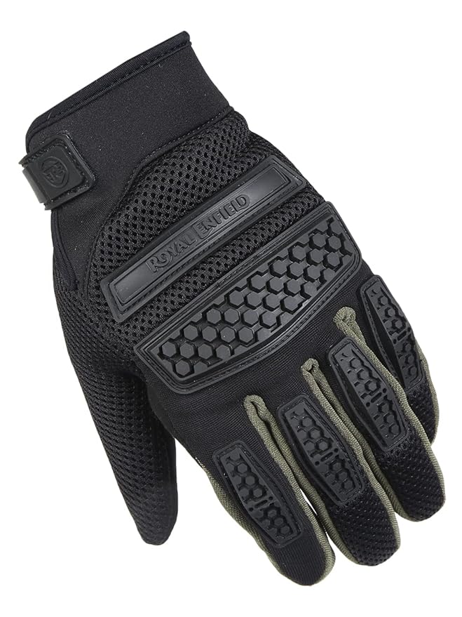 Royal Enfield Urban Hustler (Rover V3) Riding Gloves Olive & Black