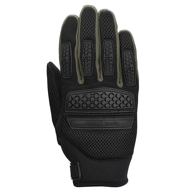 Royal Enfield Urban Hustler (Rover V3) Riding Gloves Olive & Black