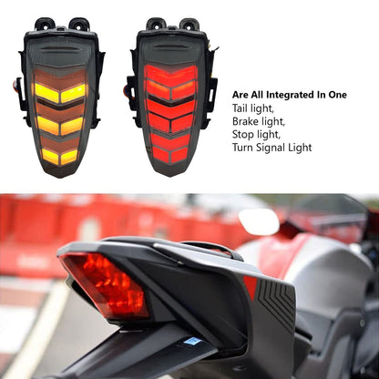 AUTOPOWERZ Motorcycle Rear Tail Assembly LED Lights with Turn Signal Indicator, Waterproof Brake Stop Integrated Tail Light With Red And Yellow Light Effect for Yamaha R15 V3