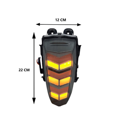 AUTOPOWERZ Motorcycle Rear Tail Assembly LED Lights with Turn Signal Indicator, Waterproof Brake Stop Integrated Tail Light With Red And Yellow Light Effect for Yamaha R15 V3