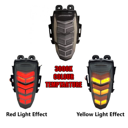 AUTOPOWERZ Motorcycle Rear Tail Assembly LED Lights with Turn Signal Indicator, Waterproof Brake Stop Integrated Tail Light With Red And Yellow Light Effect for Yamaha R15 V3