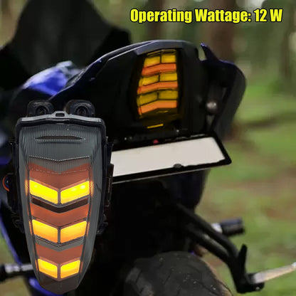 AUTOPOWERZ Motorcycle Rear Tail Assembly LED Lights with Turn Signal Indicator, Waterproof Brake Stop Integrated Tail Light With Red And Yellow Light Effect for Yamaha R15 V3