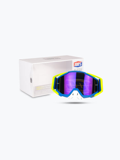 100% Goggles Yellow White Blue Tint