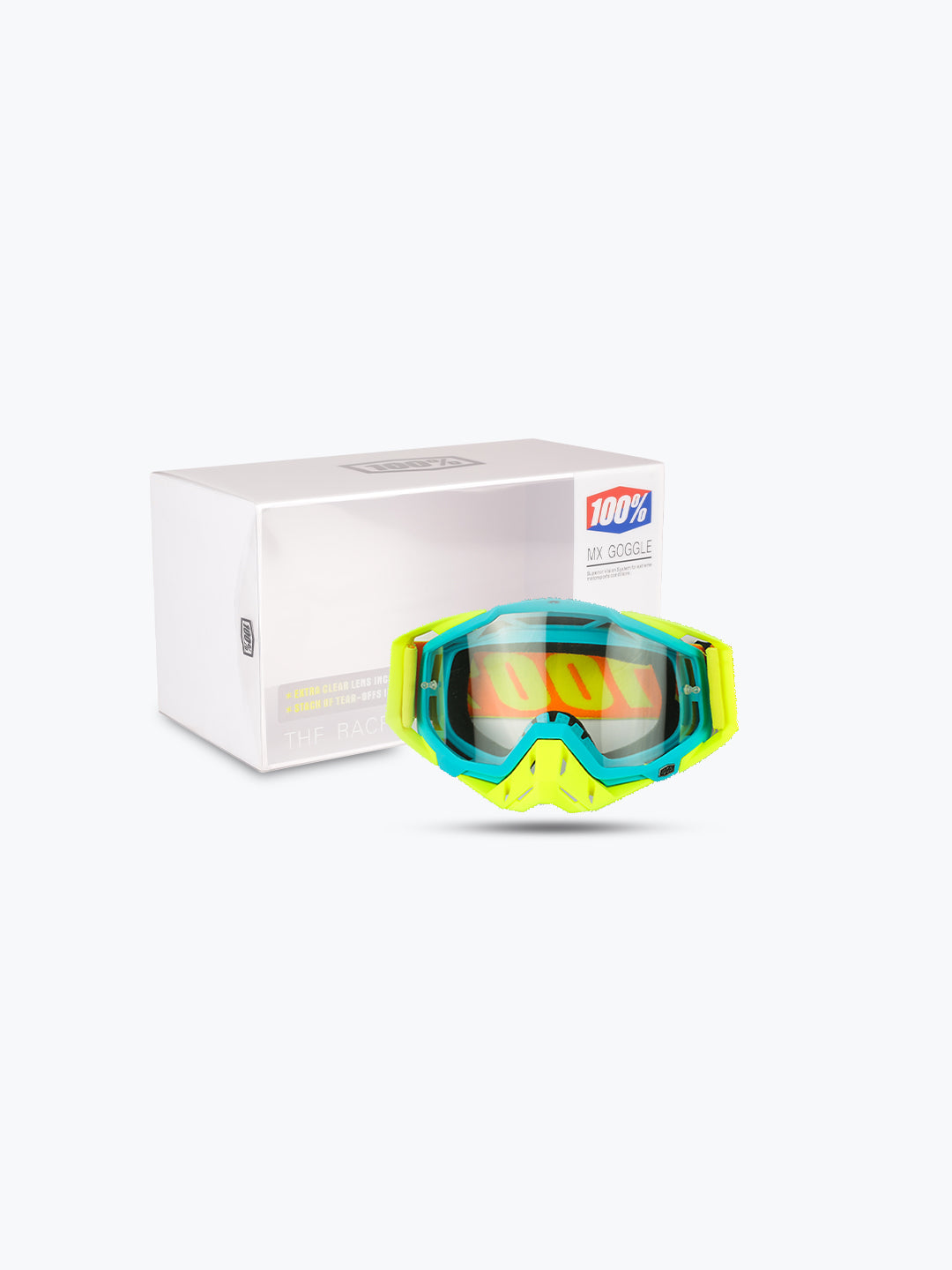 100% Goggles Flu Yellow Blue Tint