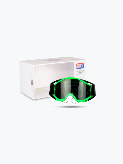 100% Goggles Flu Green White Black Tint