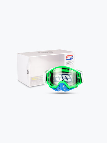 100% Goggles Green White Plain Tint