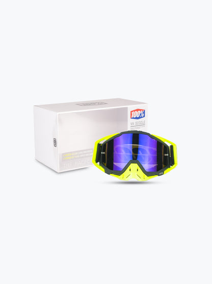 100% Goggles Yellow Black Blue Tint