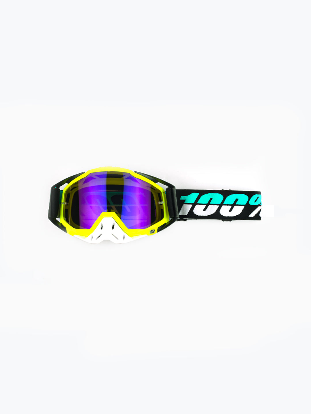 100% Goggles White Yellow Blue Tint