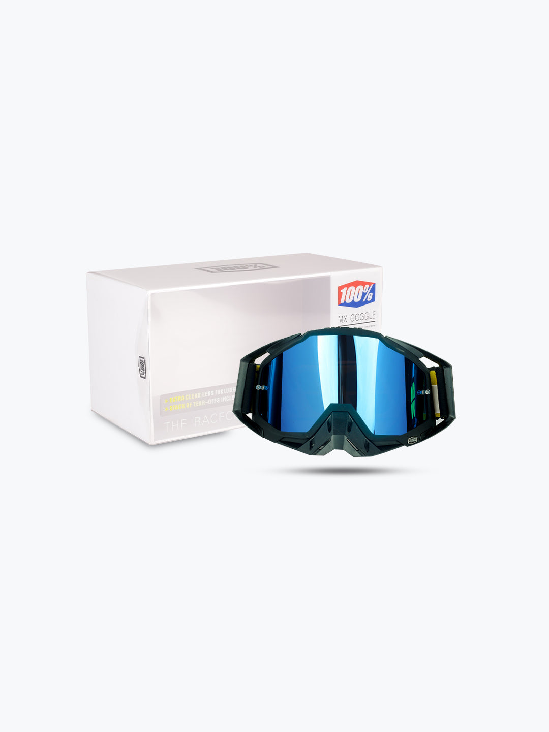 100% Goggles Black Blue Tint