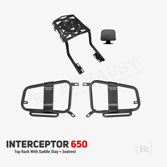 Interceptor 650 and Continental Gt 650 Top Rack, Seat Rest with Saddle Stay – IN 313 / ht exhaust