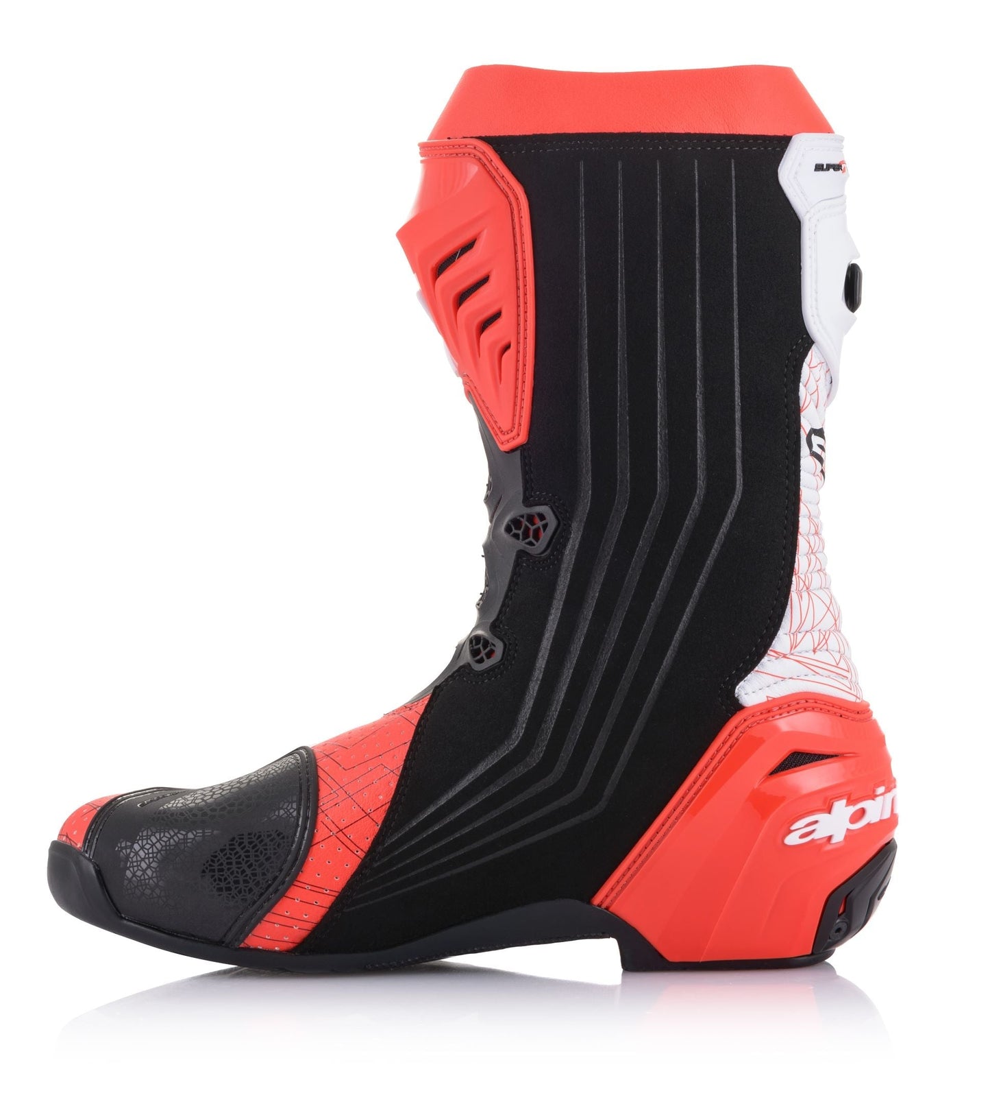 Alpinestars Supertech R Riding Boot Ltd Ed Mm93 Red Fluo White Black